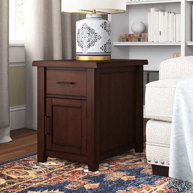 Lark Manor Larae 24'' Tall Solid Wood End Table with Storage & Reviews